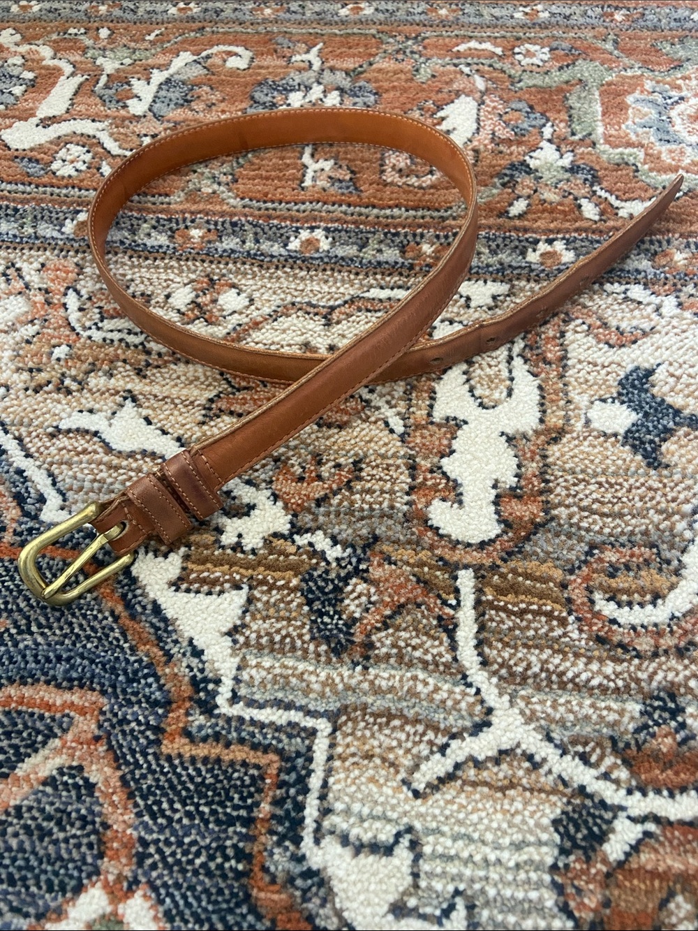 Vintage Coach Leather Belt - British Tan with Brass Buckle - 28 in / 70 cm